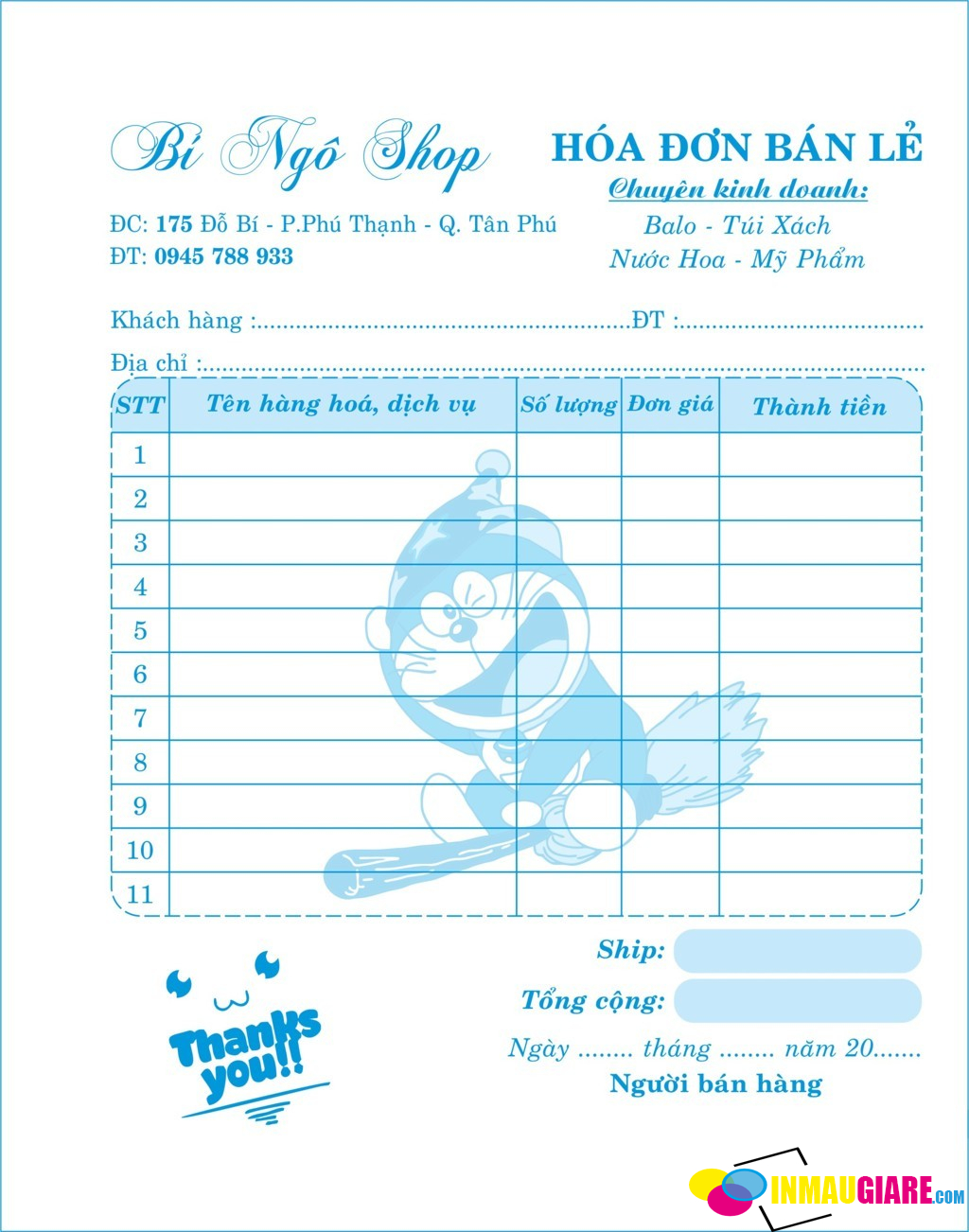 Những Đặc Điểm Cần Có Của Một Mẫu iN Hóa Đơn Cho Shop Quần Áo Và Mỹ Phẩm Đẹp